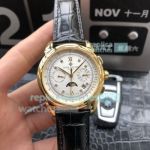 Swiss Grade Copy Patek Philippe Complications Watch White Dial Gold Case